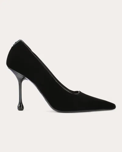 Jimmy Choo Ixia 80 Leather Dã©col In Black