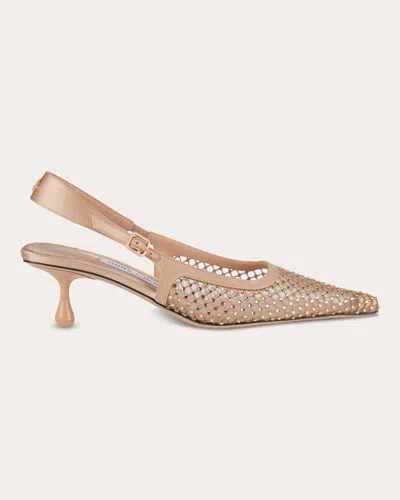 Jimmy Choo Amel 50 Crystal-embellished Mesh Pumps In Macaron/crystal