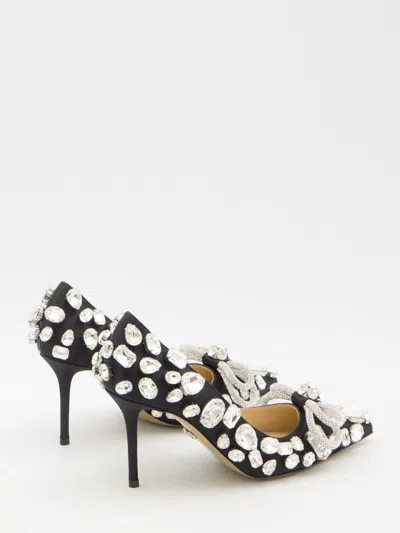 Mach&mach Double Bow 85 Crystal Embellished Pumps In Black