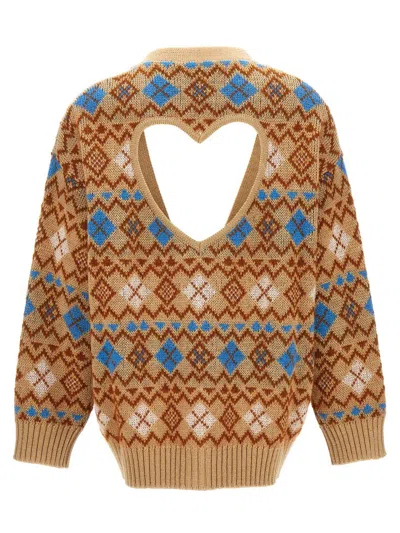 Shop Dsquared2 'heart Vintage Shetland' Cardigan In Multicolor