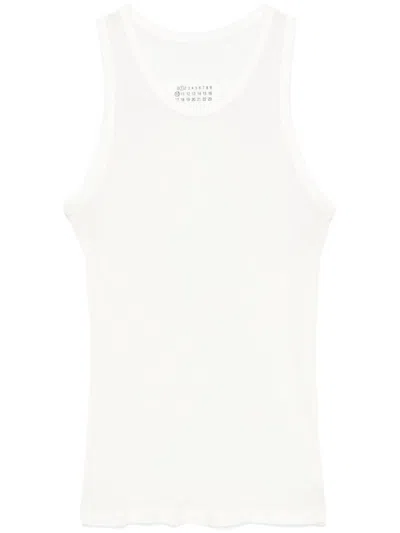 Maison Margiela Women White Cotton Blend Tank Top In White
