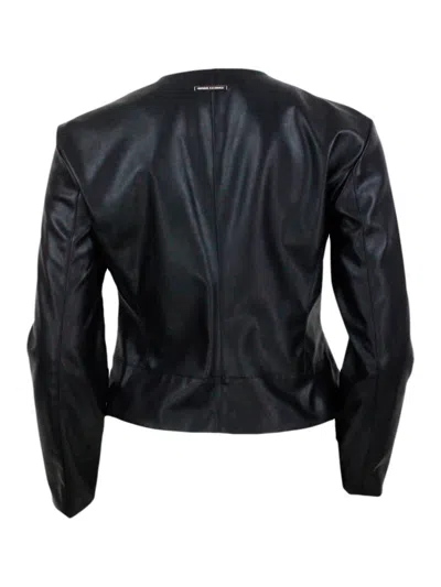Armani Exchange Black Polyester Jackets & Coat In Black