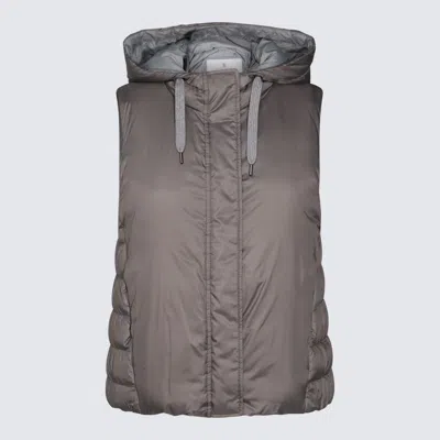 Shop Brunello Cucinelli Grey Down Jacket In Pietra Serena