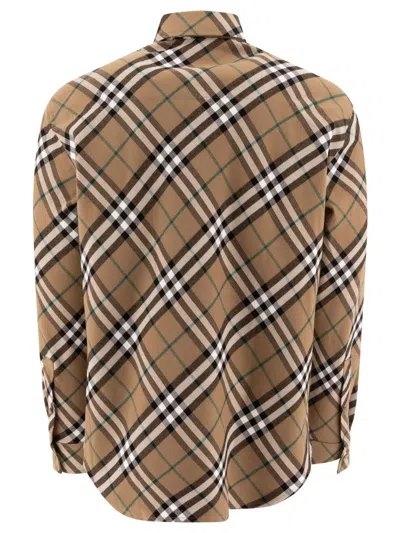 Burberry Embroidered Oxford Shirt Collar Button-down In Lindenipcheck