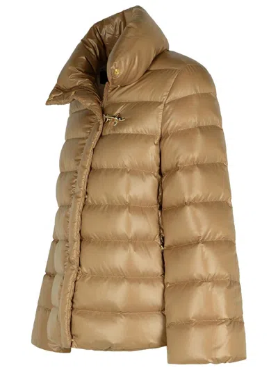 Fay Feather Cape With Hook In Beige