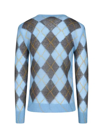 Marni Argyle-intarsia Sweater In Blue