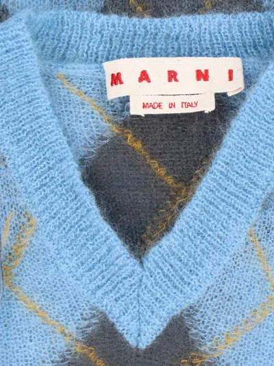 Marni Argyle-intarsia Sweater In Blue
