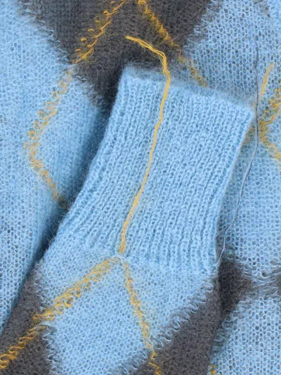 Marni Argyle-intarsia Sweater In Blue
