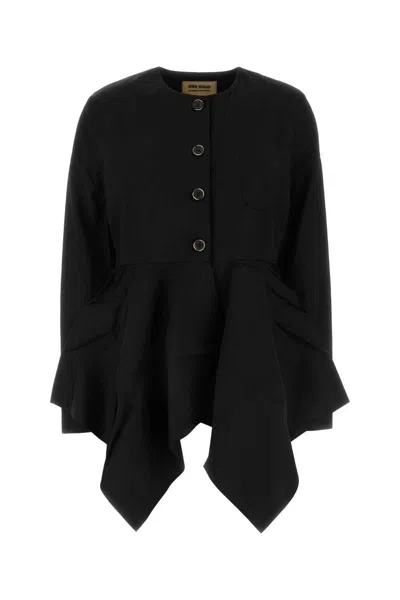 Uma Wang Black Viscose Blend Koney Jacket In Black