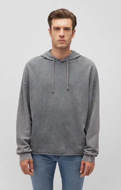Mavi Raw Edge Hoodie In Monument In Grey