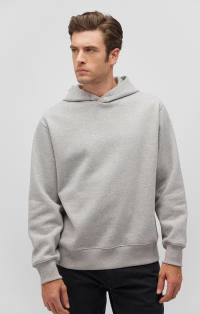 Mavi Snap-button Hoodie In Light Grey Melange In Grey