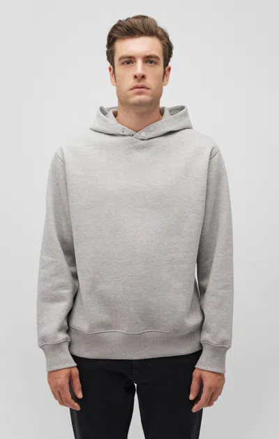 Mavi Snap-button Hoodie In Light Grey Melange In Grey
