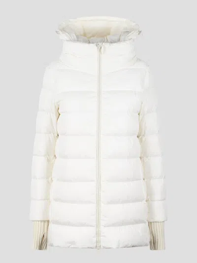 Herno White Down Jacket With Drawstring Hood In Tech Fabric Woman In White