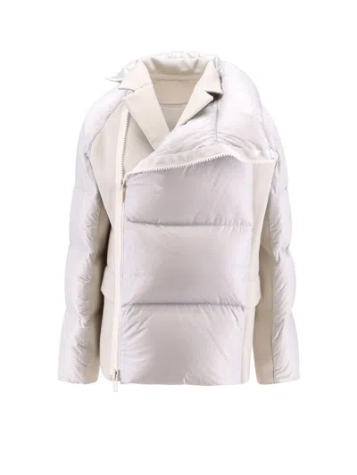 Sacai Padded Nylon Jacket With Wool Inserts