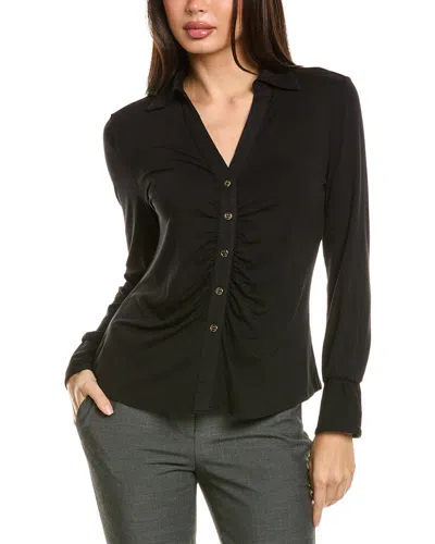 Badgley Mischka Ruched Top In Black