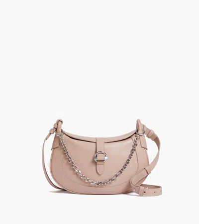 Shop Le Tanneur Petit Sac Bandoulière Pia En Cuir Lisse In Beige