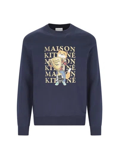 Shop Maison Kitsuné Maison Kitsune' Sweaters In Blue