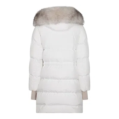 Moorer White Wool Down Jacket In White