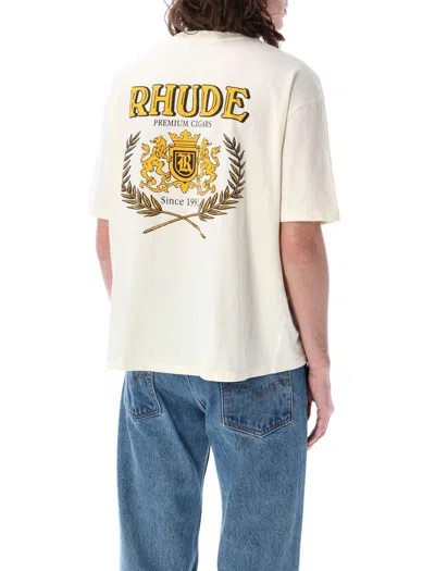 Shop Rhude Cresta Cigar Tee In Vint White