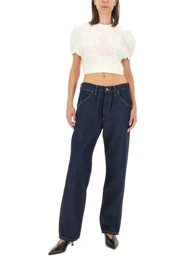 Shop Vivienne Westwood Jeans "ranch" Unisex In Navy