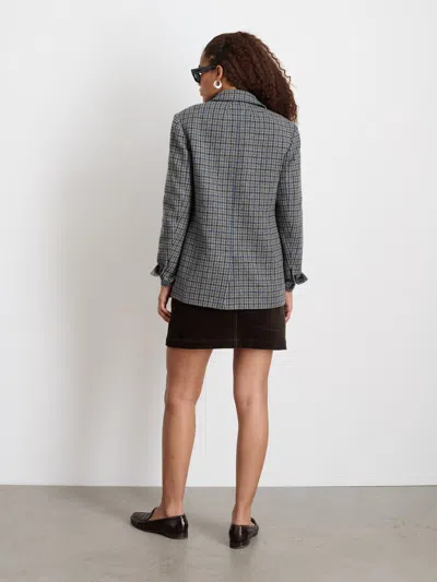 Alex Mill Amalie Blazer In Wool Tweed In Charcoal Multi