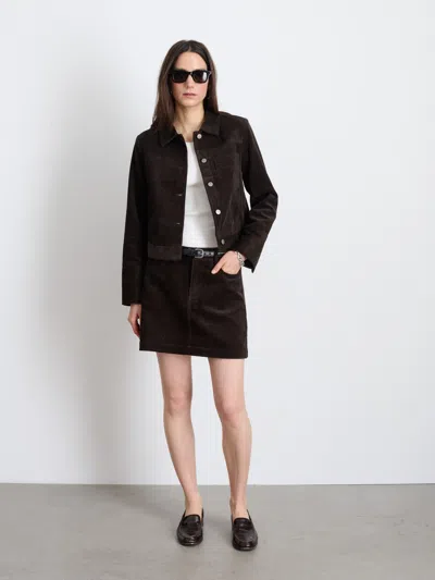 Alex Mill Camden Skirt In Corduroy In Chocolate