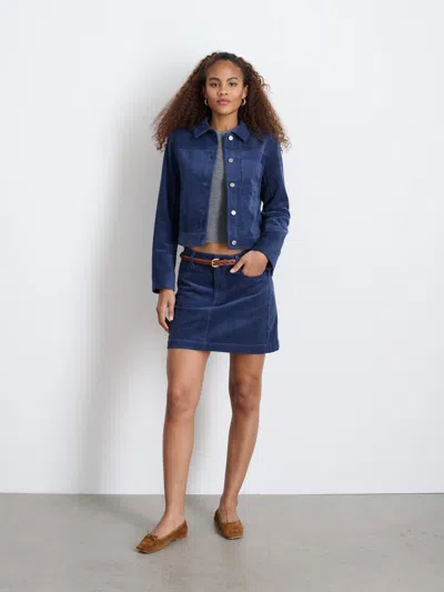 Alex Mill Camden Skirt In Corduroy In Dusty Blue