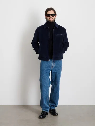 Alex Mill Charlie Zip Jacket In Corduroy In Dark Navy