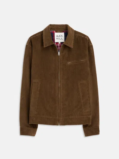 Alex Mill Charlie Zip Jacket In Corduroy In Saddle