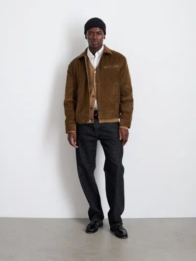 Alex Mill Charlie Zip Jacket In Corduroy In Saddle