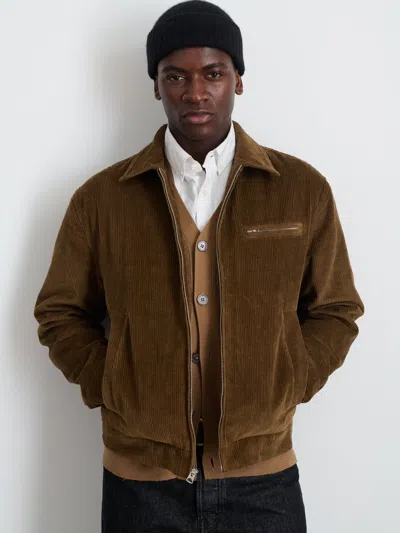 Alex Mill Charlie Zip Jacket In Corduroy In Saddle