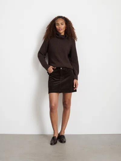 Alex Mill Chelsea Turtleneck In Cotton Cashmere In Chocolate