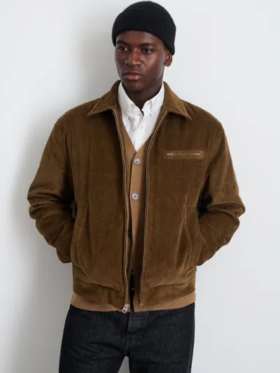 Alex Mill Charlie Zip Jacket In Corduroy In Saddle