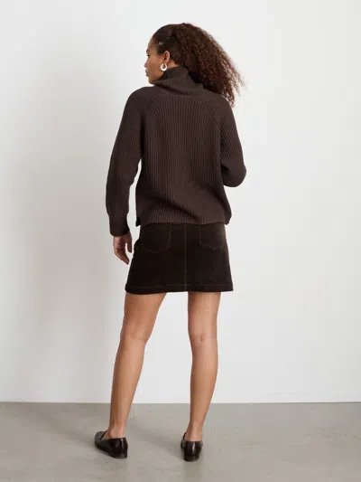 Alex Mill Chelsea Turtleneck In Cotton Cashmere In Chocolate
