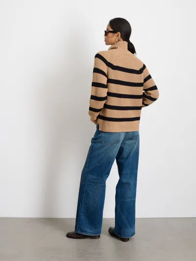 Alex Mill Chelsea Turtleneck In Cotton Cashmere In Camel/black