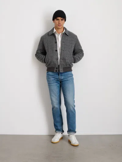Alex Mill Houndstooth Bomber In Charcoal