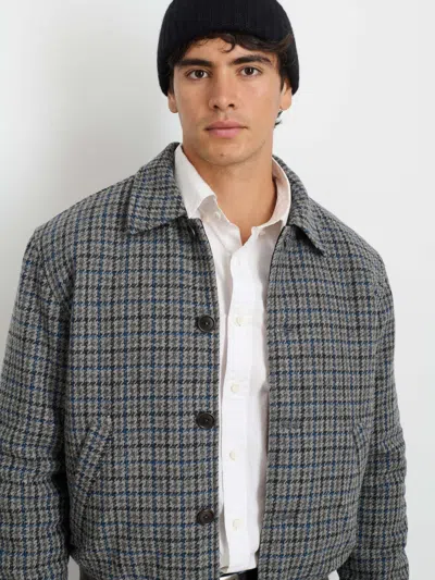 Alex Mill Houndstooth Bomber In Charcoal