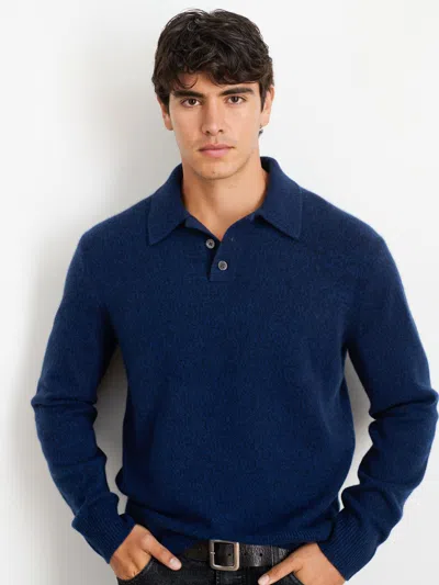 Alex Mill Jacob Polo Sweater In Cashmere In Heather Navy