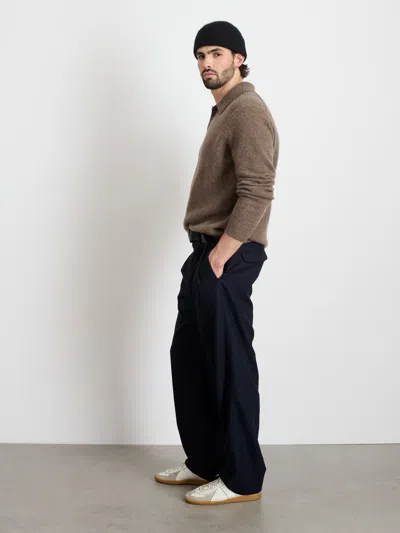 Alex Mill Jacob Polo Sweater In Cashmere In Heather Walnut