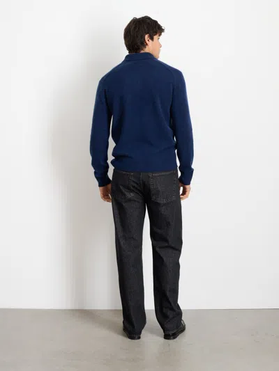 Alex Mill Jacob Polo Sweater In Cashmere In Heather Navy