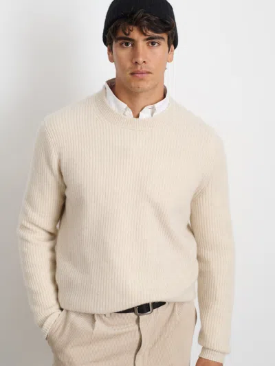 Alex Mill Jordan Sweater In Washed Cashmere In Heather Ecru