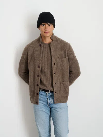 Alex Mill Mitchell Cardigan In Washed Cashmere In Heather Walnut