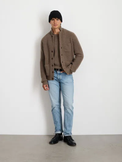 Alex Mill Mitchell Cardigan In Washed Cashmere In Heather Walnut