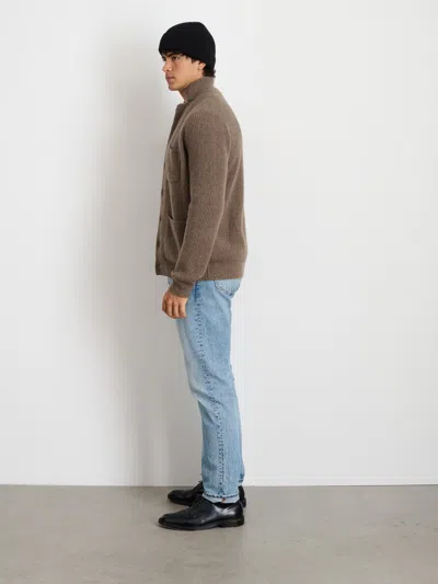 Alex Mill Mitchell Cardigan In Washed Cashmere In Heather Walnut