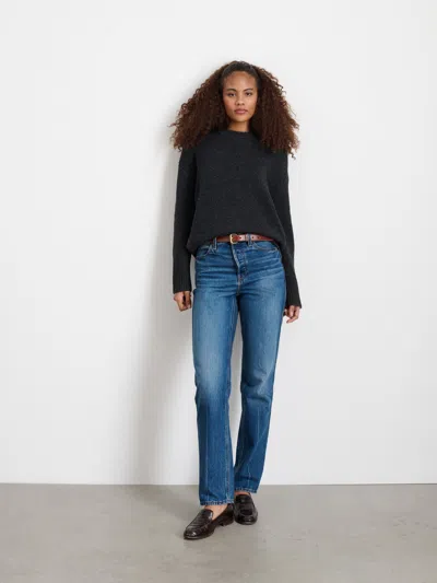 Alex Mill Nottinghill Sweater In Wool Cotton In Charcoal