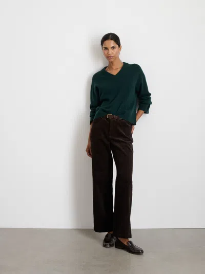 Alex Mill Rowan V-neck In Cashmere In Cypress Green