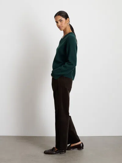 Alex Mill Rowan V-neck In Cashmere In Cypress Green