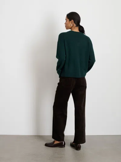 Alex Mill Rowan V-neck In Cashmere In Cypress Green