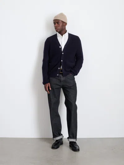 Alex Mill Samuel Cardigan In Wool In Dark Navy