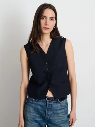 Alex Mill Soho Vest In Wool In Dark Navy